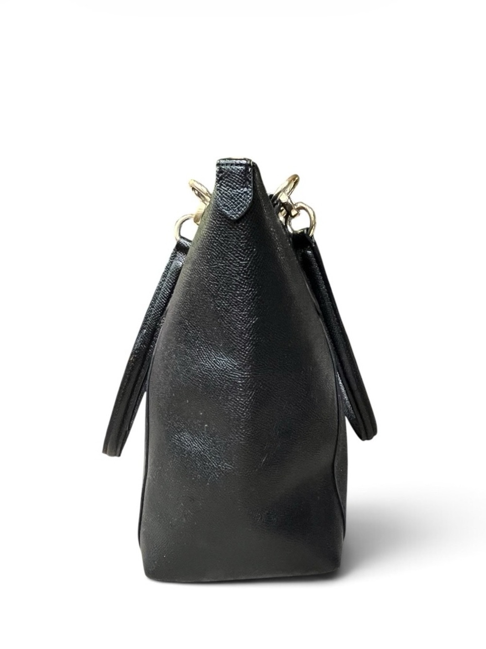 Coach Station Tote Bag in Black Crossgrain Leather w/Gold-Tone Hardware - Picture 8 of 16